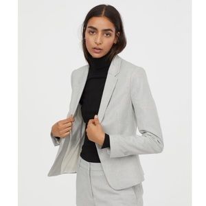 Dark Gray H&M Fitted Blazer Long Sleeves Sz 6 NWT